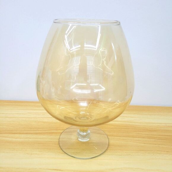 Vintage MCM Light Amber Empoli Italy Amber Art Glass Snifter - Picture 1 of 8
